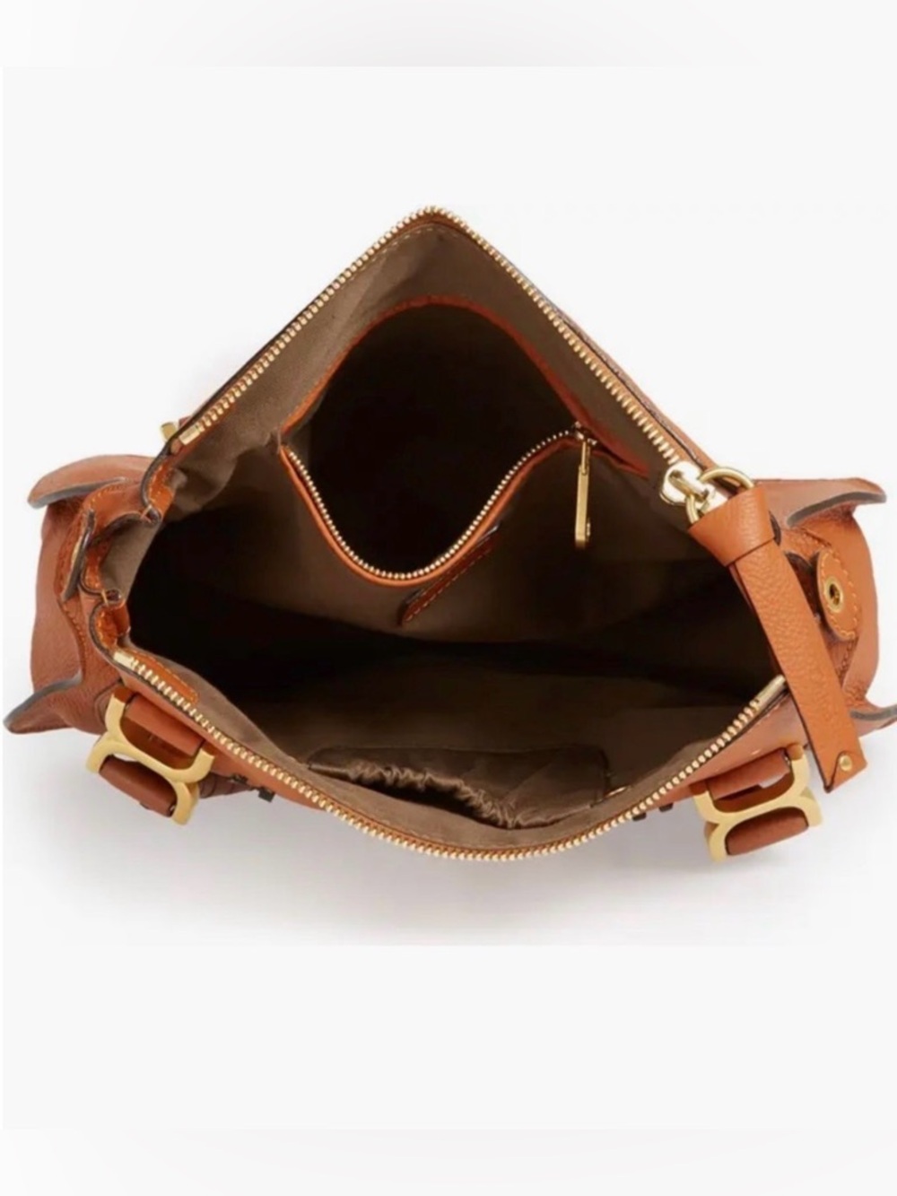Chloe Marcie Top Handle Brown Leather Medium Purse Bag Gold Hardware & Strap - Picture 7 of 7